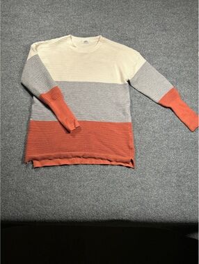 Zeagoo Color Block Ribbed Knit Sweater Size M